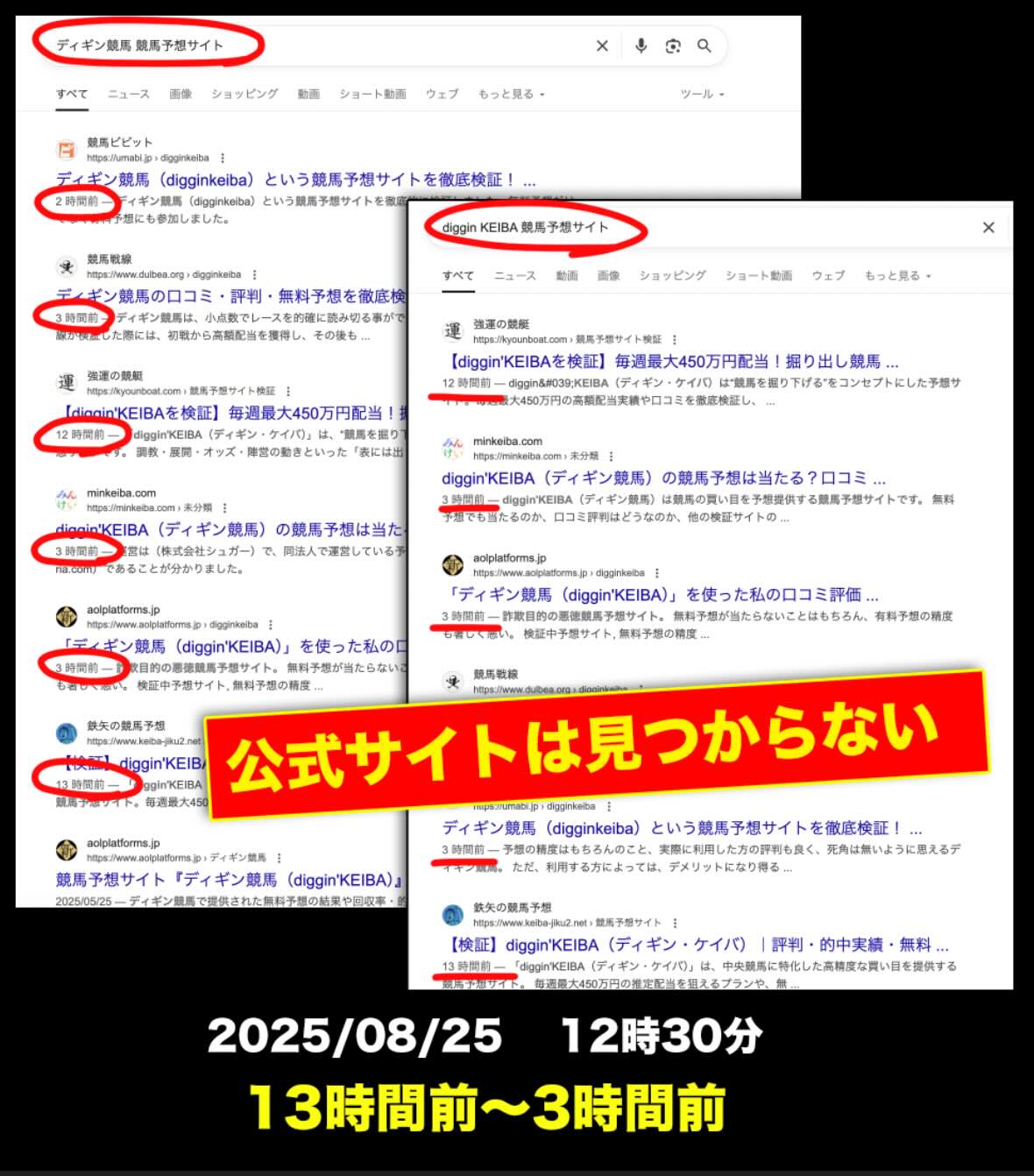 ディギン競馬(diggin keiba)の情報検索結果結果